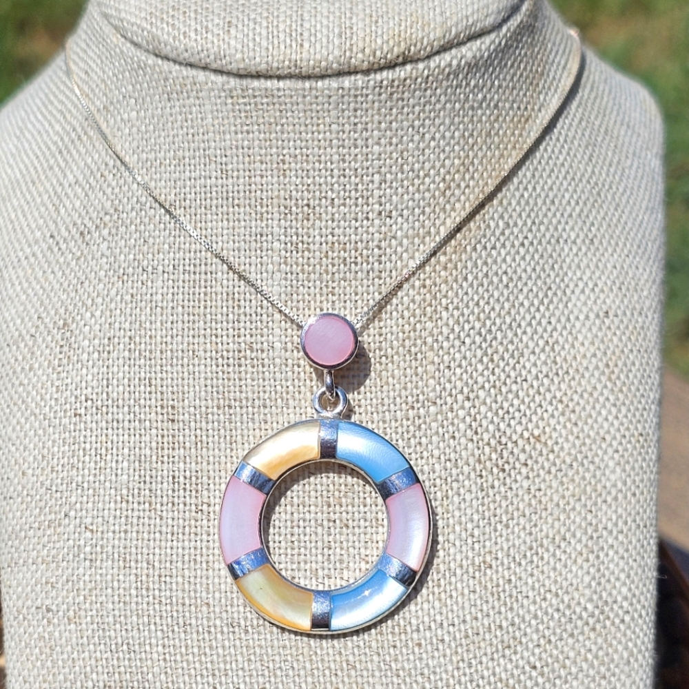 925 sterling & pastel stone pendant